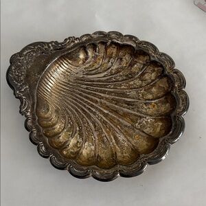 Vintage silver plated seashell Shaped dish trinket jewelry soap Bowl Hong Kong